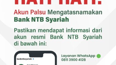 Photo of Akun Palsu Mengatasnamakan Bank NTB Syariah Beredar, Ini Tips untuk Menghindari